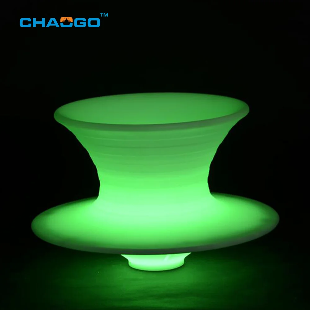 Remote 16 colors changing  plastic outdoor garden party Led gyroscope chair illuminated modern design adult spinning top chair