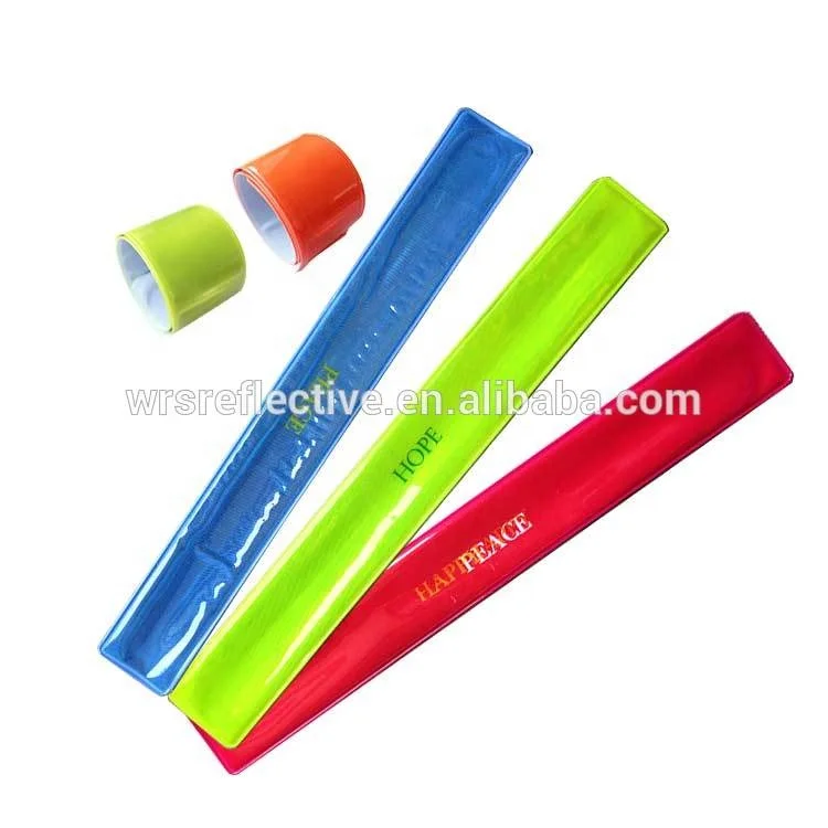 
promotion products high visibility pvc fleece backing reflective slap wrist strap bracelet reflex wrap reflector band for sale <span style=