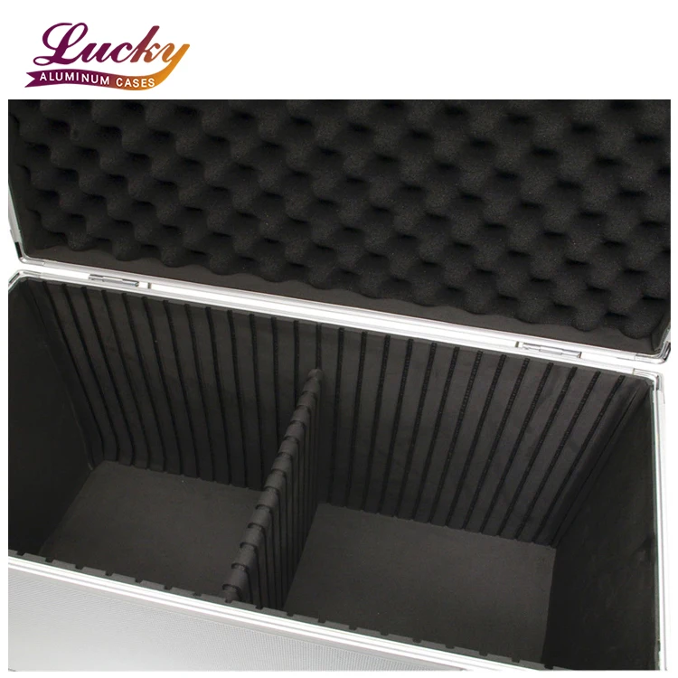 Aluminum Hard Case Silver DJ Tool Box with Internal Divider