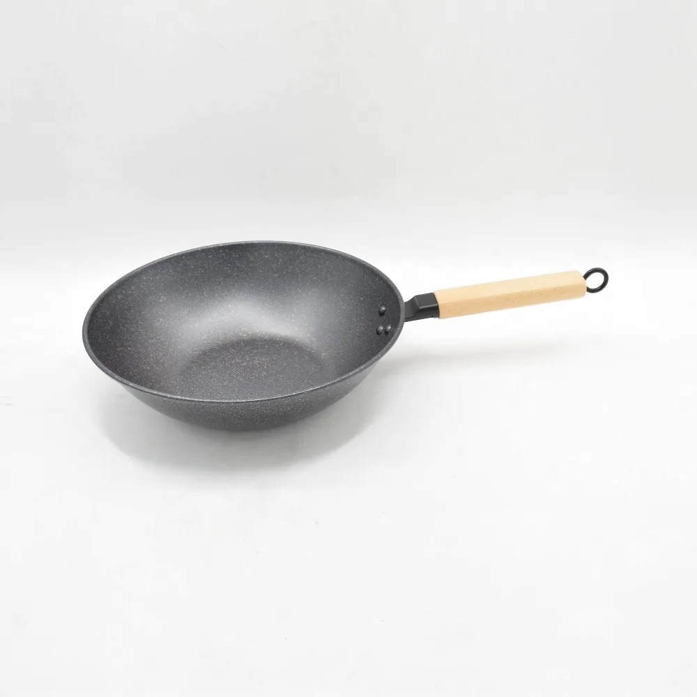Single Wooden Handle Chinese Pan Carbon Steel Wok