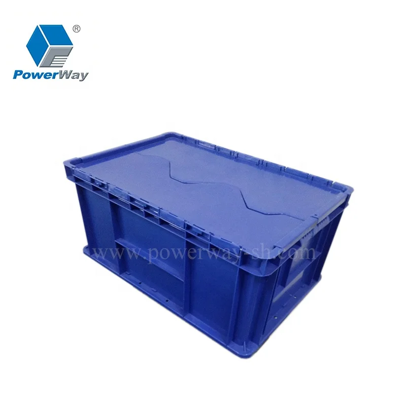 400*300*148 storage tote stack logistic moving box plastic container crate with lid