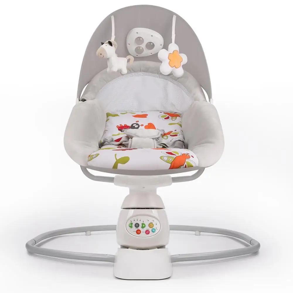 Classic vibration rocker baby bouncer washable seat pad musical baby swing with adorable toys