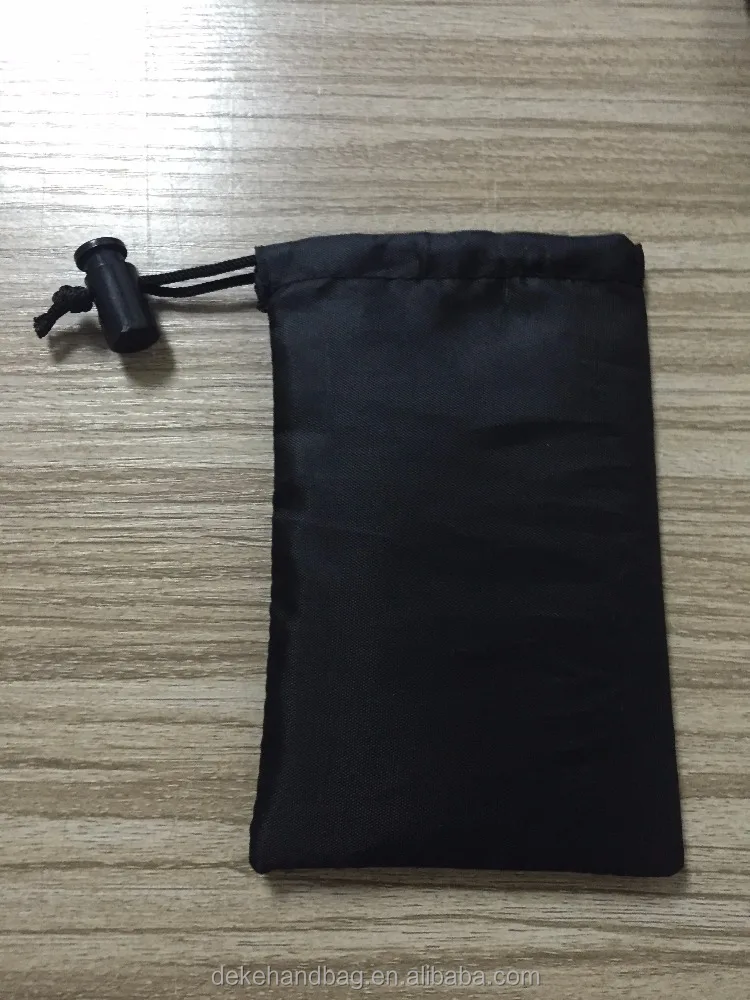 2024 Wholesale Factory Custom Logo Small Drawstring Bag 210d Black Polyester Jewelry Gift Packaging Bag Nylon Drawstring Pouch