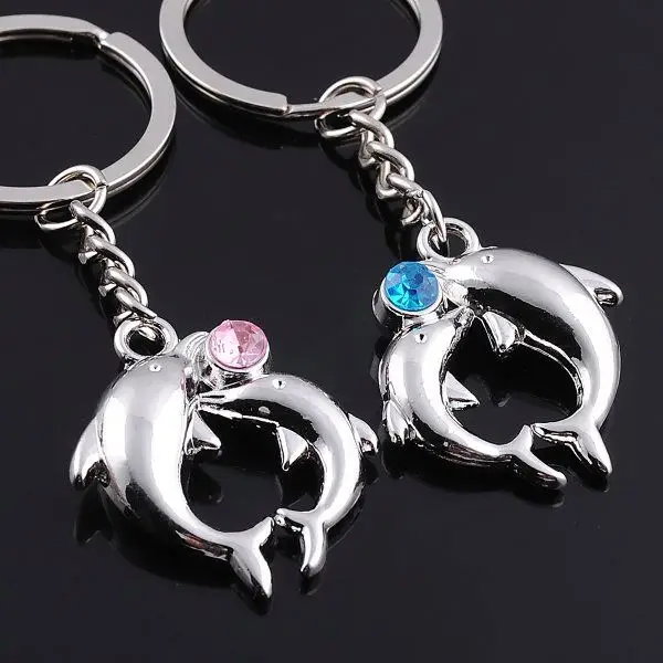 Promotion key lock shape couple keychain