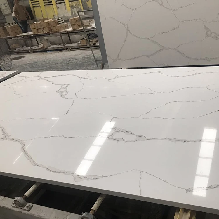 Calacatta White Marble Engineered Stone kitchentop countertop Artificial Stones Quartz Slab