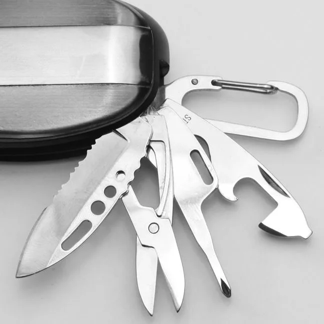 Auto vehicle emergency escape tool with flashlight, digital tire gauge