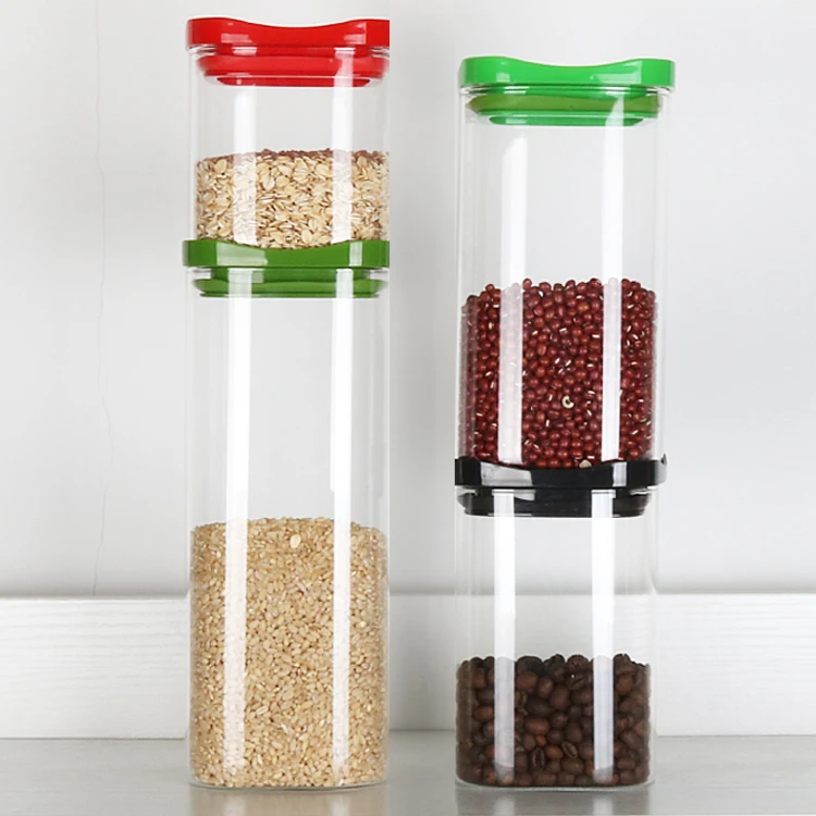 
Transparent Food Storage Canister Clear Borosilicate Glass Jar with Square Lid 