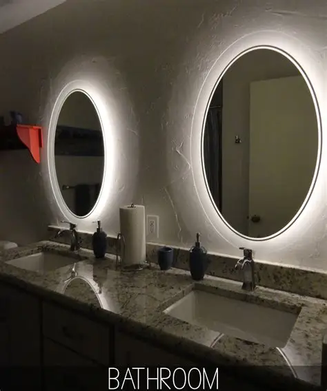 Hotel Fashion Waterproof LED Bathroom Light Mirror Wall Mounted Magnifying Aluminum Glass Rectangle Oval Framed 4mm 5mm