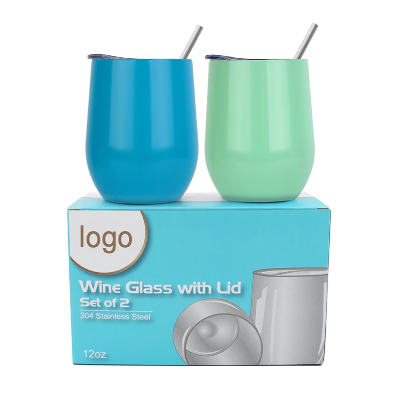 
12 oz Double wall Insulated cups with Lids for wine Drinks coffee 