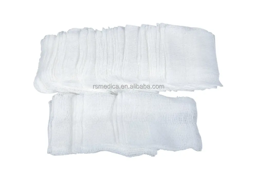 
Hot Selling Medical high absorbency 100% bleached cotton gauze swab pad 