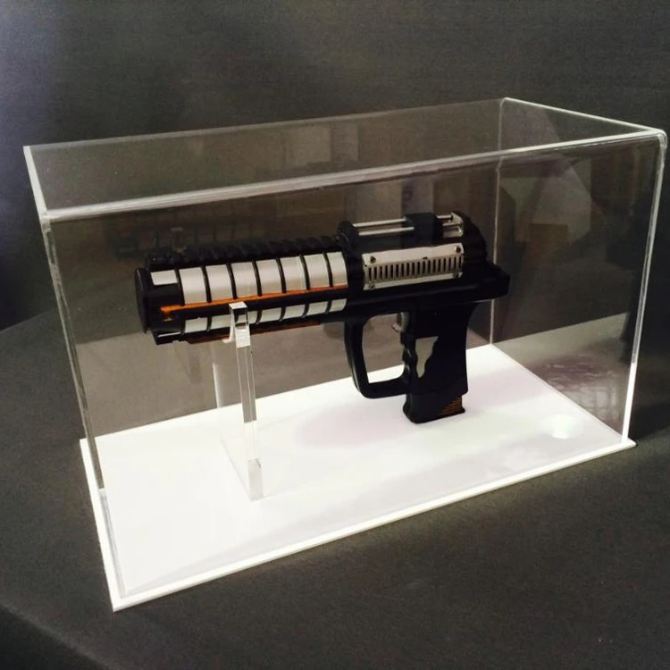 Clear customize acrylic gun display case with base