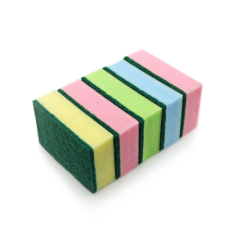 Wholesale Kitchen Cleaning High Density Hard Sponge Scrubbers Polyester or Nylon 11*7*3.5CM Multicolor Sustainable 1000bags Free