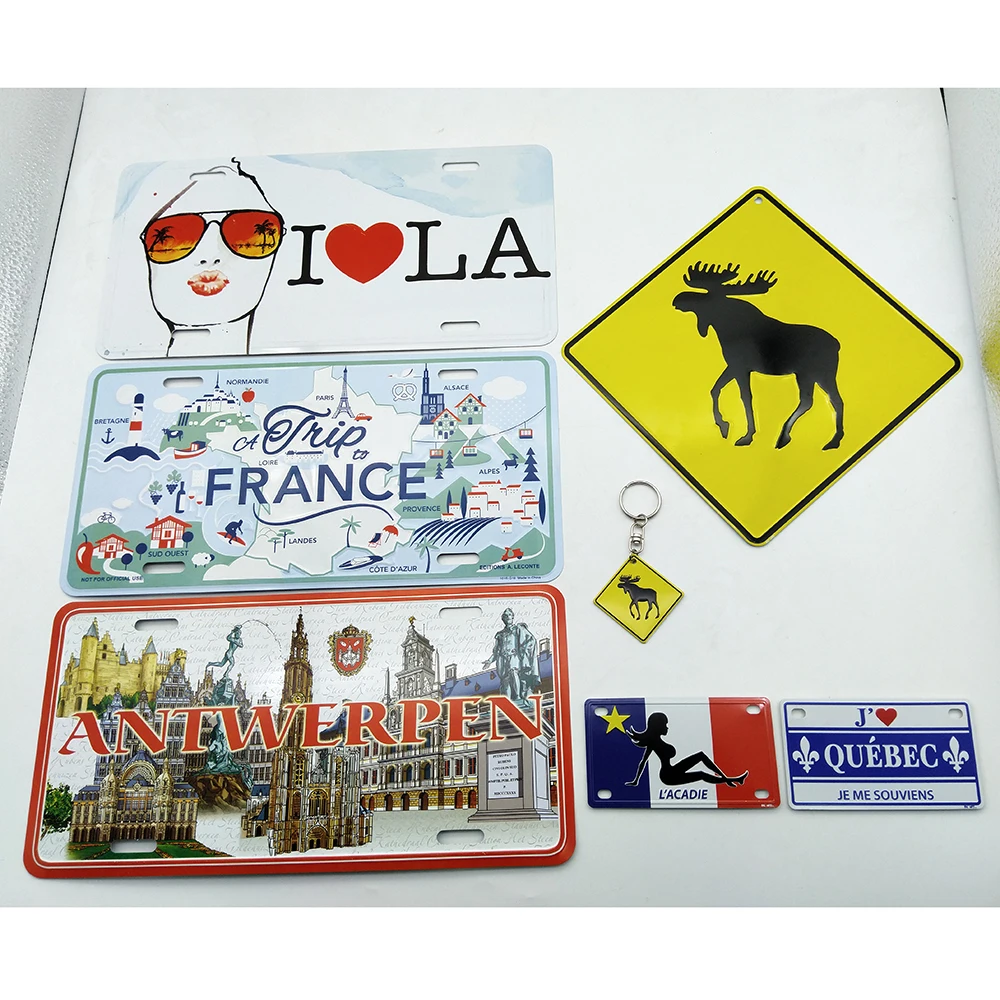 custom decorative motorcycle/car license plate accessories european usa car number blank