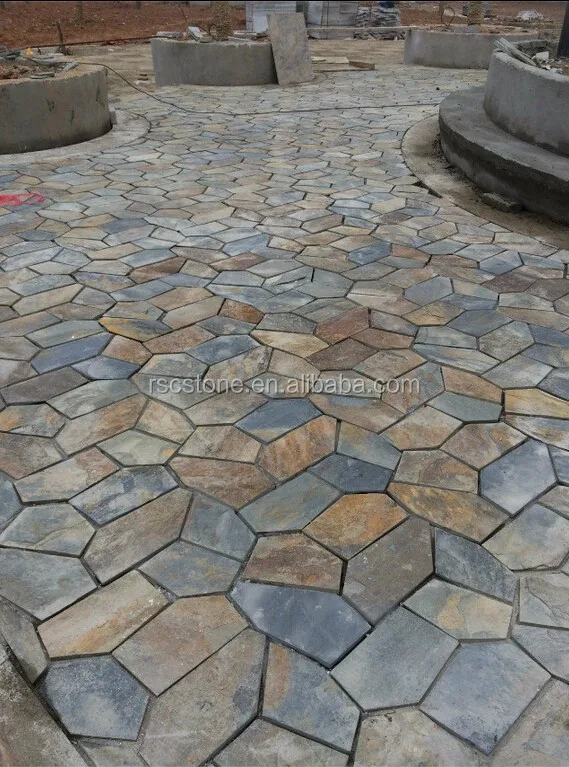 Landscaping Slate Rock , Slate Floor Photos Modern Outdoor Wall Tiles Villa Waterproof Flexible Croco Skin Leather Tiles 2 Years