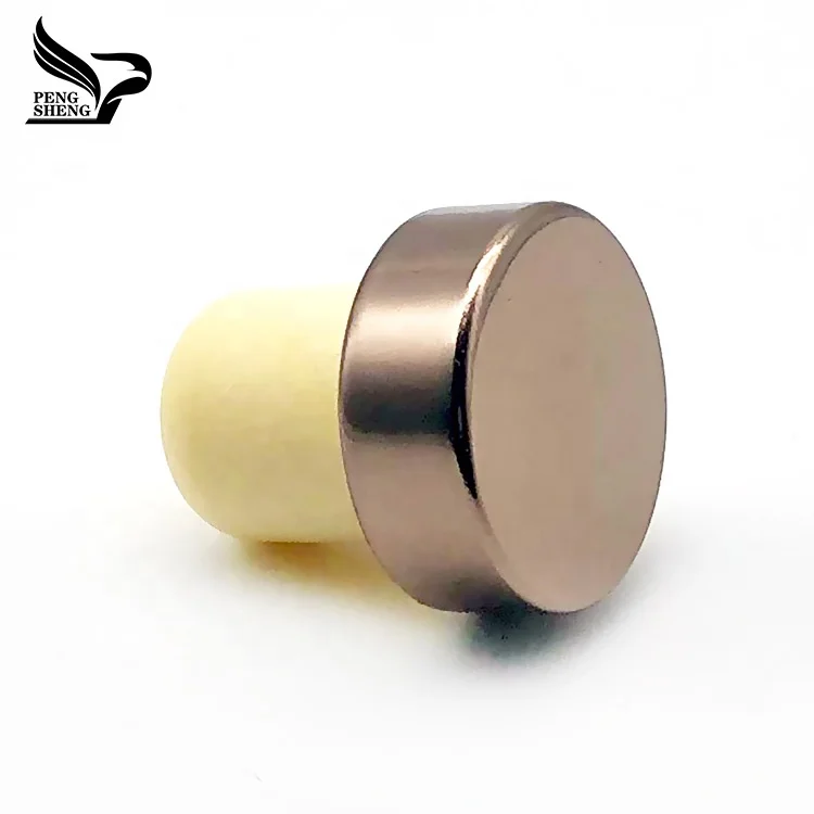 Cap Stopper Rose Gold T-top Aluminum Synthetic Cork Wooden Wine Customized Logo Plastic Caps for Bottles Golden Customized Size