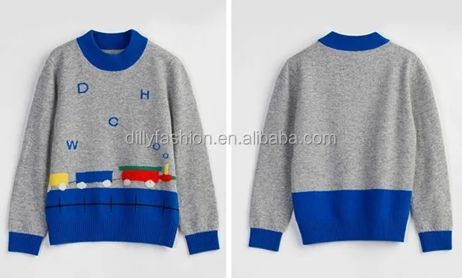 
Hand Knitting Cheap Pullover Kids Cashmere Sweater Knitting Pattern With Car 
