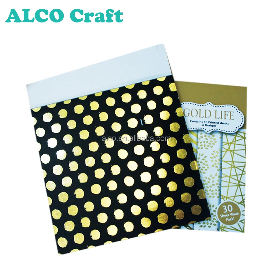 30 sheets gold foil woodfree scrapbook design paper pad custom printing