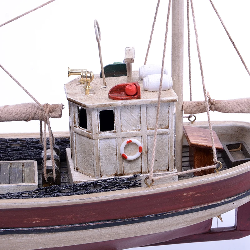 Length 32 cm wooden model fishing boat souvenir Marine gift decorative craft boat model YL014D-1