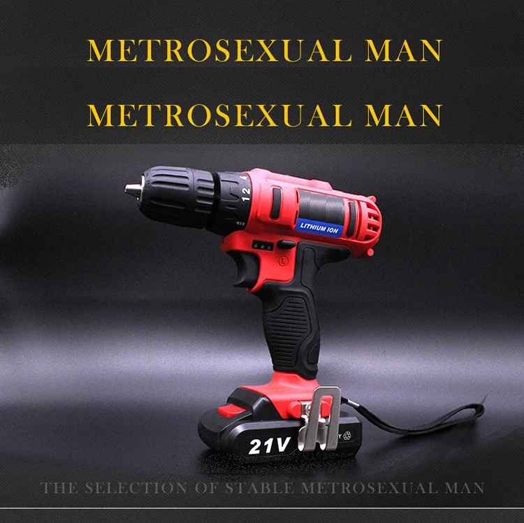 
21V Electric Drill Motor/Li-ion Battery Rechargeable Cordless Drill 