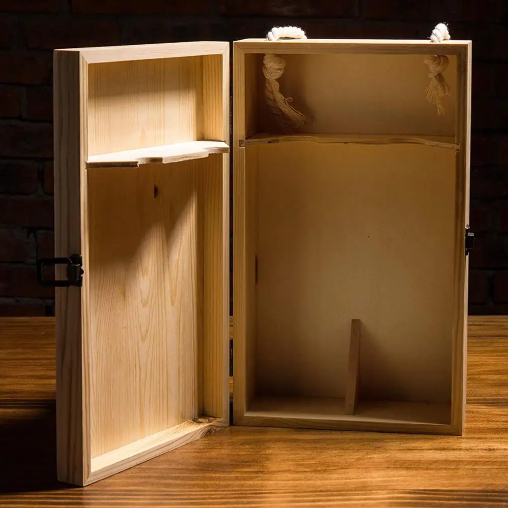 OEM wooden wine box and factory low price wine gift box