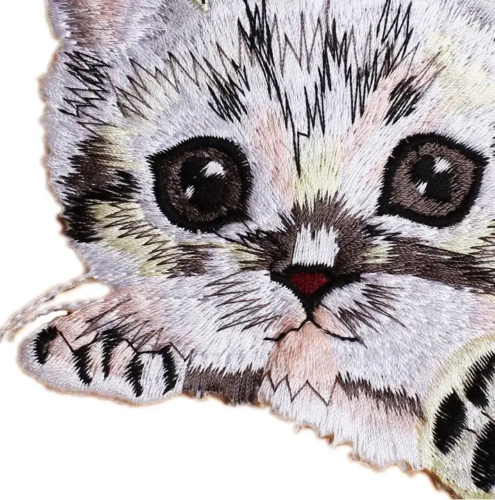 Embroidered Motif Applique Assorted Size Decoration Sew On Patches Cute Cat Iron on Patches For DIY Jeans Jacket Clothing