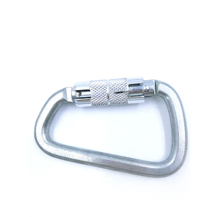 BT-2443 Rigging Hardware D type Carabiner Climbing Steel Harness Snap Hook With Lock
