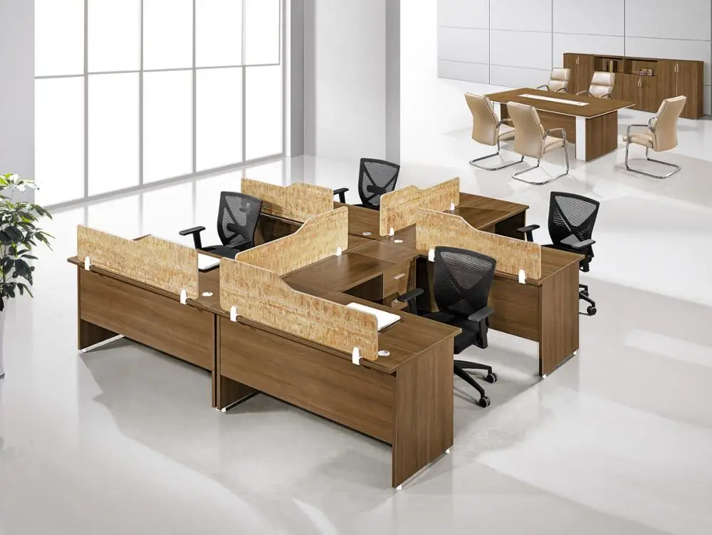 Competitive Price L-shaped 4 person office cubicle 120 degree office furniture workstation
