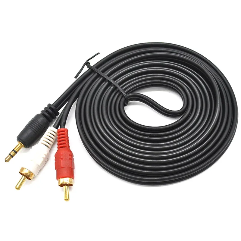 Hot selling 5M/3M/5M/10M 3.5 MM male jack to AV 2 RCA male stereo music audio cable