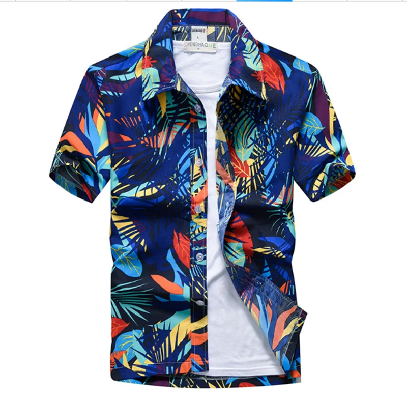 Hot- Sale Summer Man Printed Shirt Beach Hawaiian Shirt Wholesale