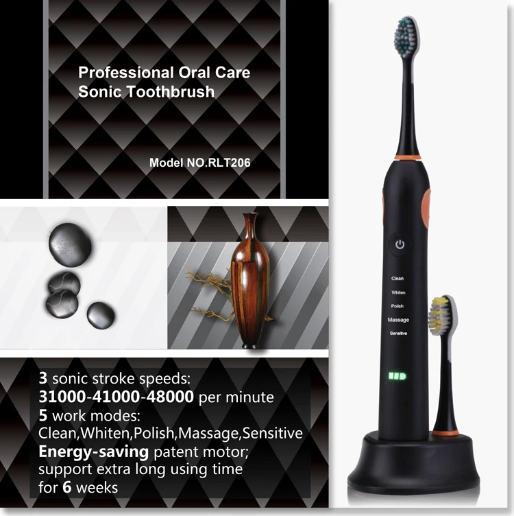 Best Electric Toothbrush Sonic RLT206 With Own Patent Certificated
