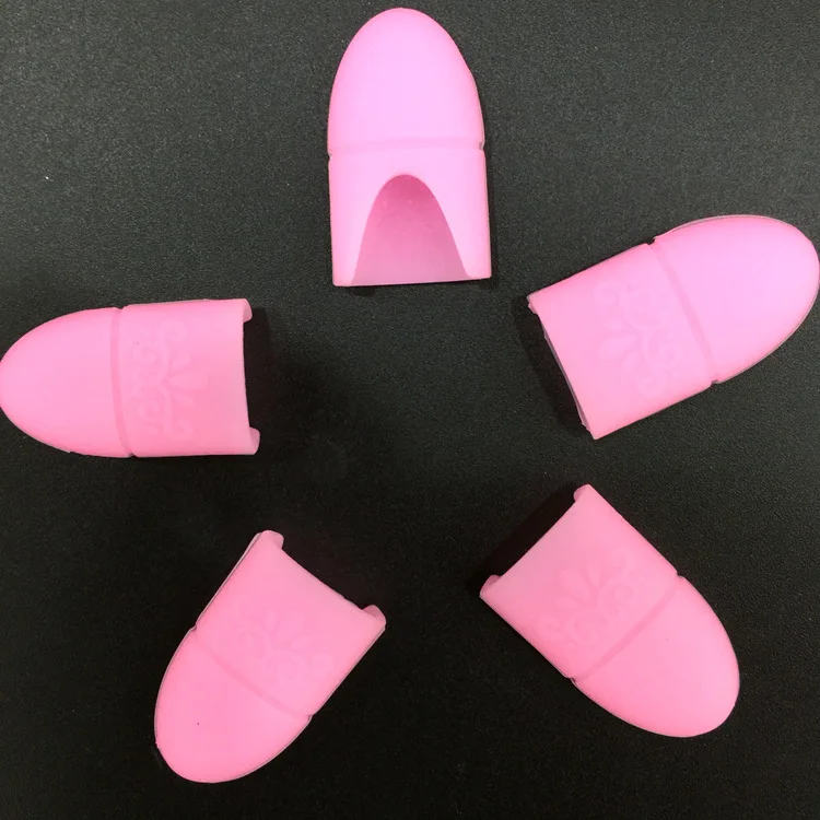 5pcs/set Wrap Soak Off Cleaner Cap Clip Silicone Nail Art Polish Remover