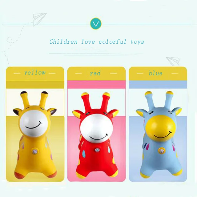 PVC Inflatable  Jumping Horse Kids Ride On bouncing animal Hopper toy