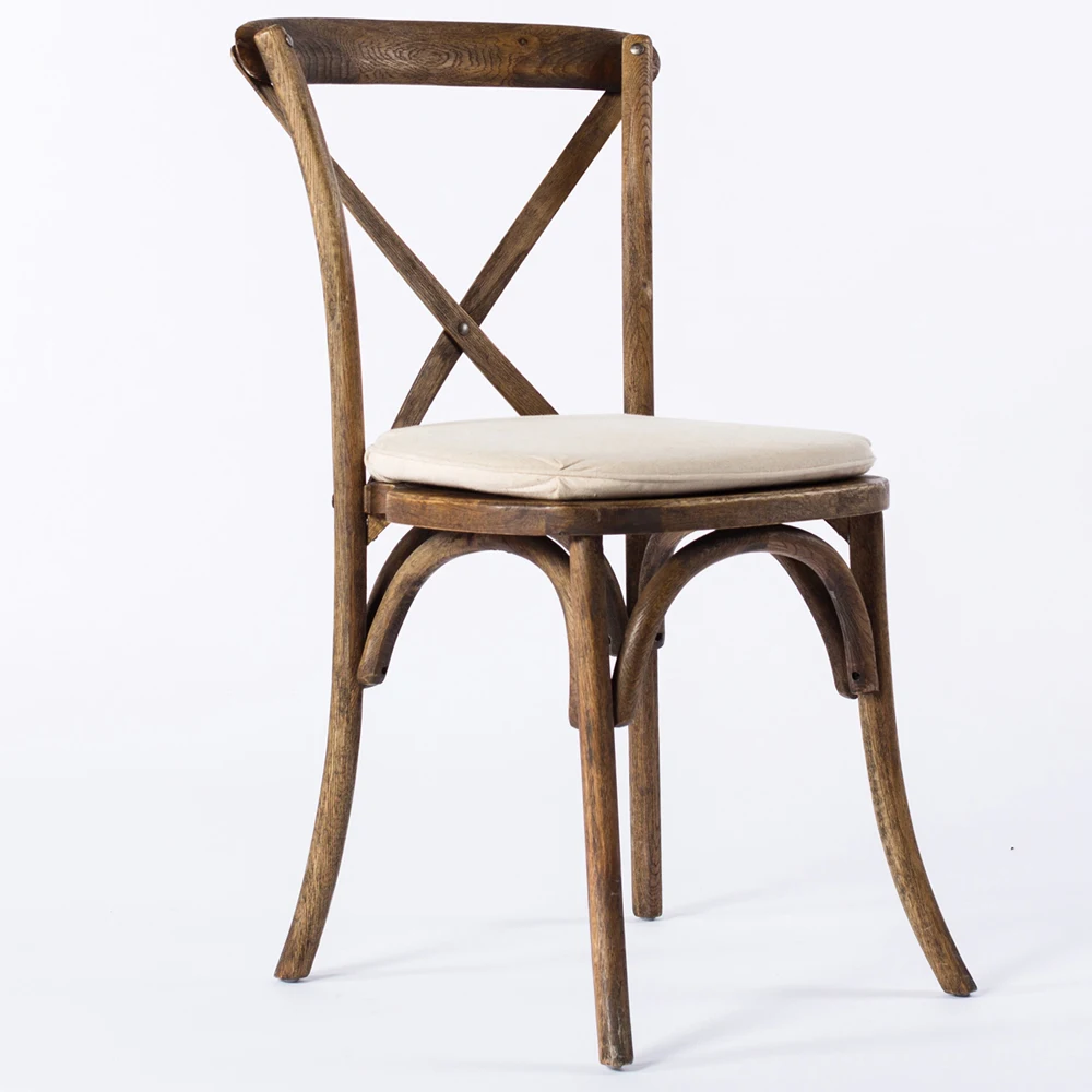Hot Sales Stackable Oak Wood Cross Back Chair/Wedding Chair