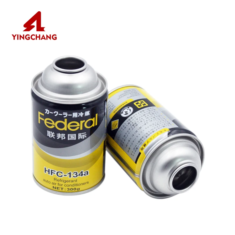 Metal refrigerant gas aerosol can r134a gas tin can