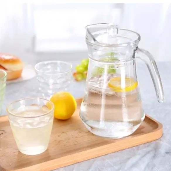 
wholesale glass jug set 1.3L glass jug with 300ml cups set for water juice 