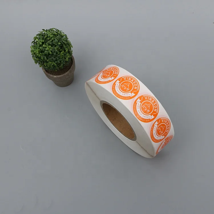 Cheap Self Adhesive Coated Paper Sticker Custom Private Logo Round Food Container Labels