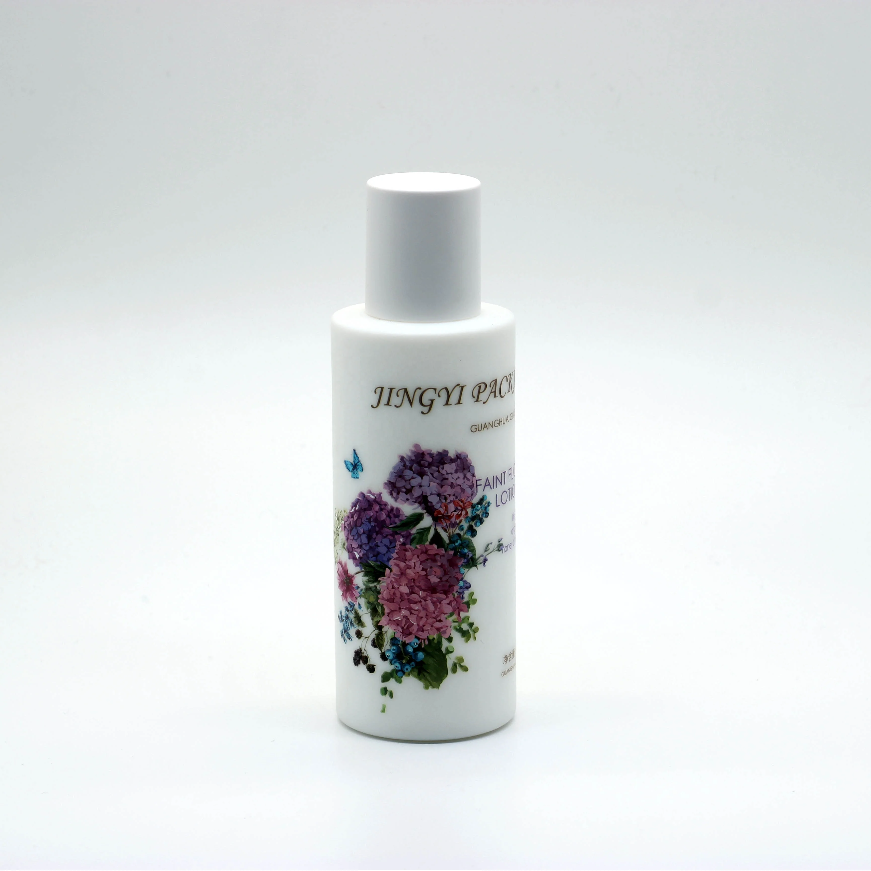 Luxury Recyclable white glass bottle with silk screen printing for skincare cosmetics packaging