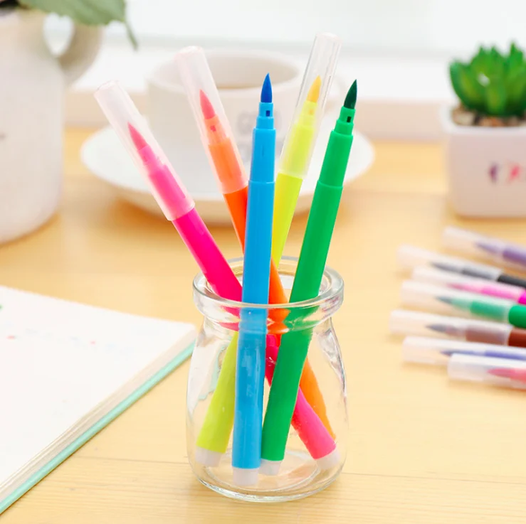 Хит продаж; Каблук 12/18/24/36 цвета кисточек для рисования количество Ручка Комплект наконечник художественный маркер для рисования картина написанная акварелью мягкая гибкая ручка канцелярская бумага для детей