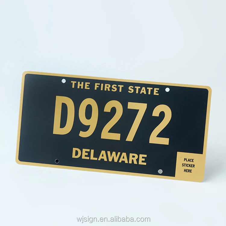Decorative Aluminium Metal Logo Embossed Reflective Custom Car Licence Plate