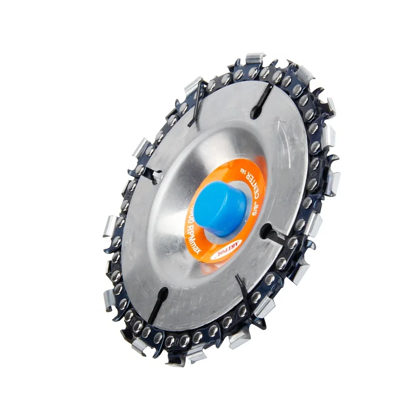 4 Inch 22 Tooth Grinder Chain Wood Carving Disc Set For 100/115 Angle Grinder 5/8 Inch