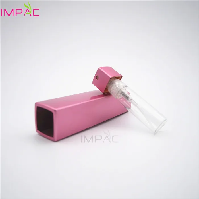 Twist up aluminum 5ml 10ml pink silver perfume atomizer bottle