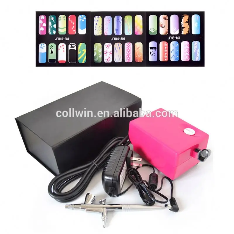 New Fashion Makeup Airbrush Pen Kit for Body Nail Paint with Air Compressor, 1 Hose, 2 Stencil AS-26