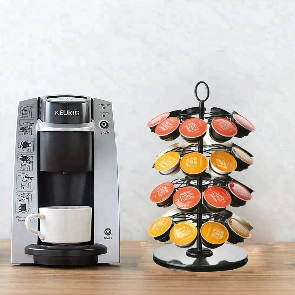 Wholesale Supply 4 Tier Metal Wire Iron Powder Coated Nespresso Coffee Capsule Pod Storage Stand for