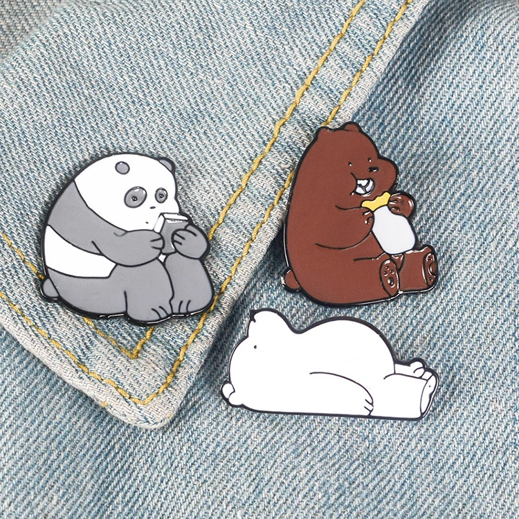 Fashion Jewelry Gift Animal Cartoon Bears Cute Metal Enamel Pins Brooches Badge Lapel Pin For Kids