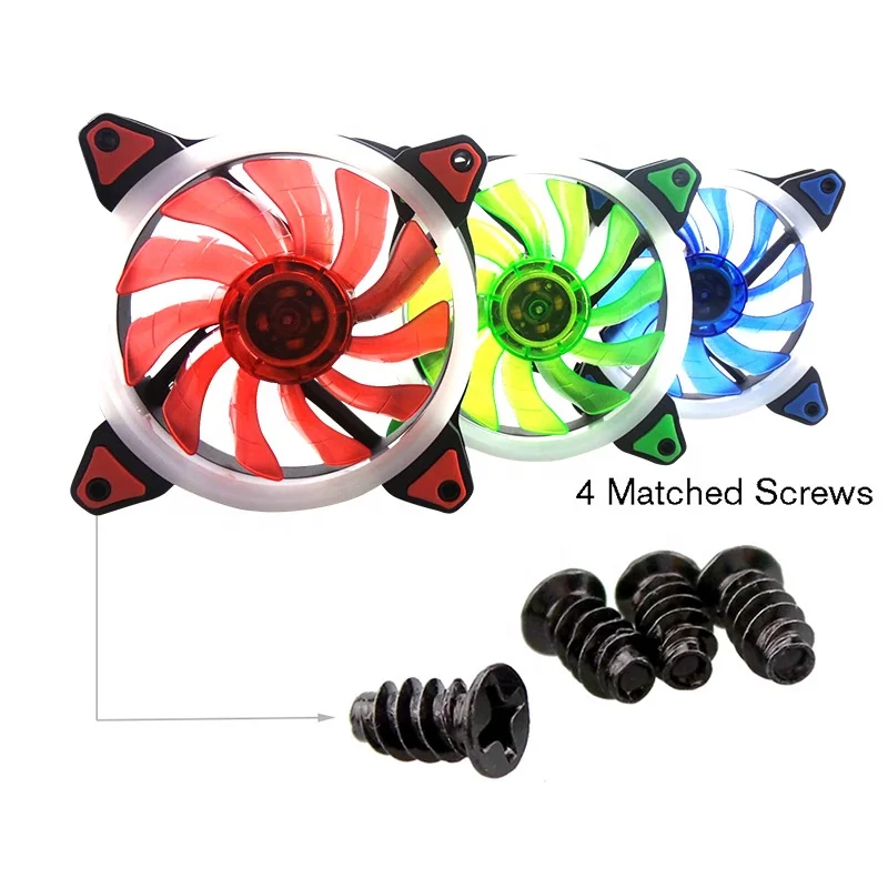 Computer silent 120mm slim LED 5inch cooling pc fan 120x120x25mm for gaming case blue red green