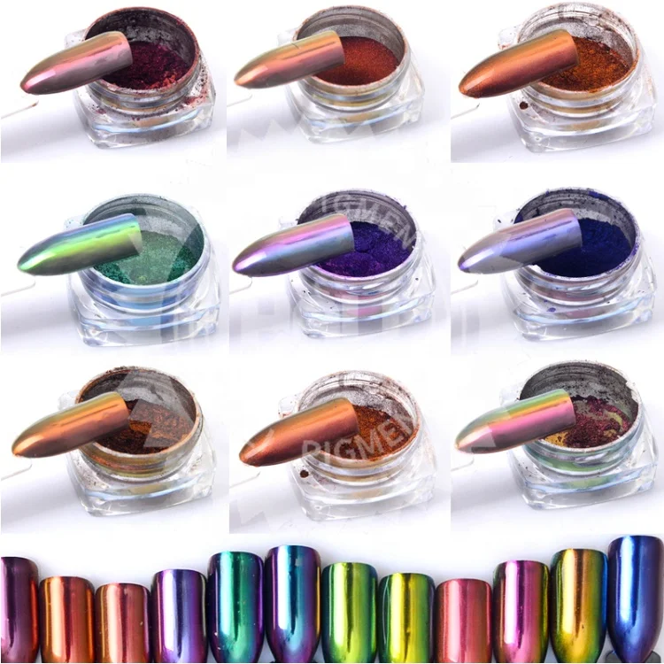 19 Colors Unicorn Aurora Neon Pigment Chameleon Pigment Powder Mirror Effect Chrome Rainbow Paint Powder Nails Art supplies