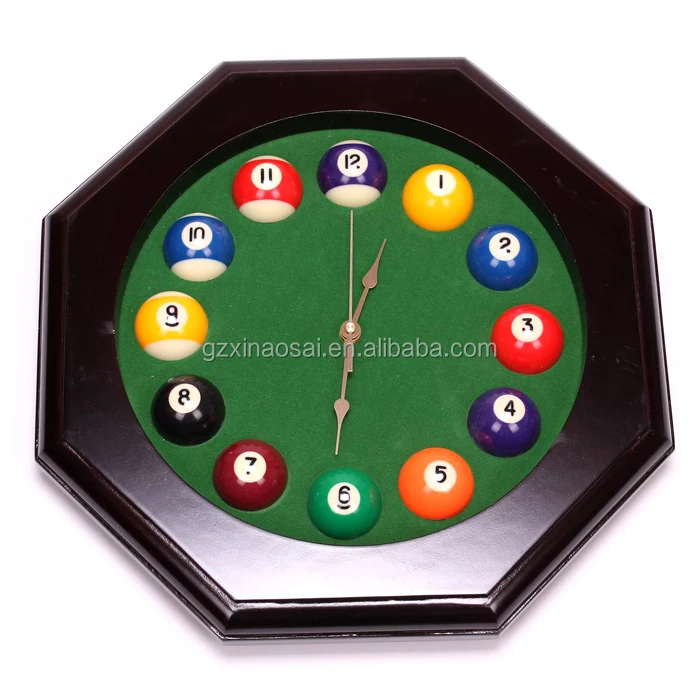 Cheap Wood High quality Pool Billiard ball clock