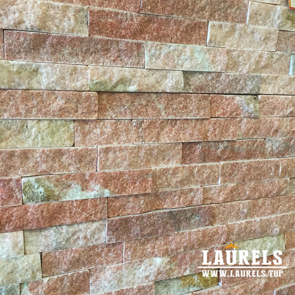 Antacid Pink Natural Stone Slate Slab Wall Cladding for exterior