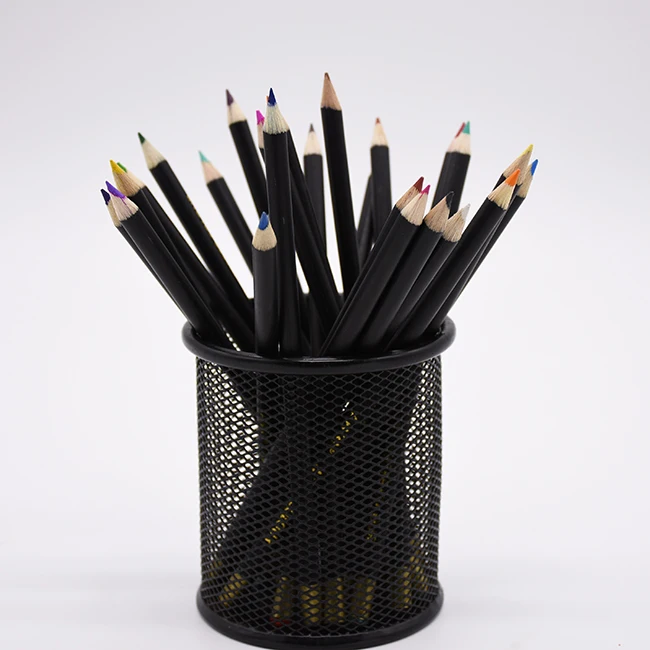 
Black school charcoal drawing wooden pencil with eraser for kids 