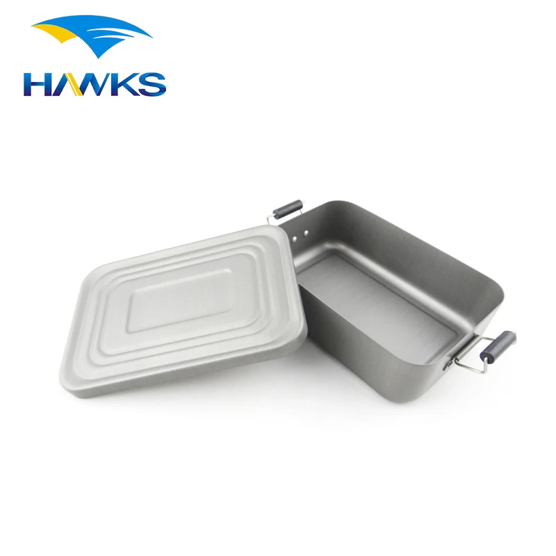 CL2C-DJ1812 Comlom Camping Aluminum Mess Tin Lunch Box with Rubber Snap Shut Rollers